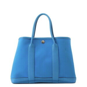 Hermes Garden TPM Tote Bag, Blue Zanzibar, Toile Officier Negonda, A stamp, H...